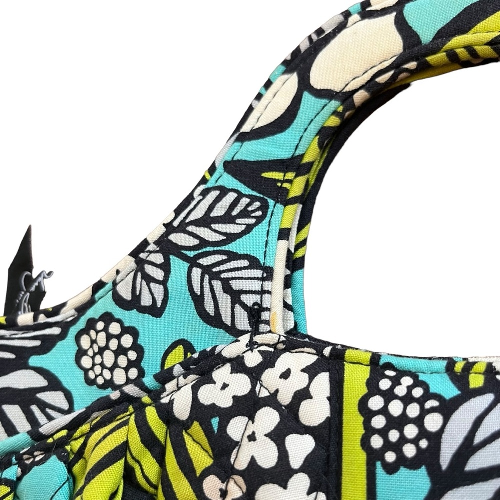 Vera Bradley Abby Purse Handbag Bag Satchel Island Blooms Blue Floral Blue Green - Picture 7 of 11